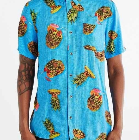 Vans Other - Vans Vista Pineapple Short Sleeve Button Down Shirt, Large